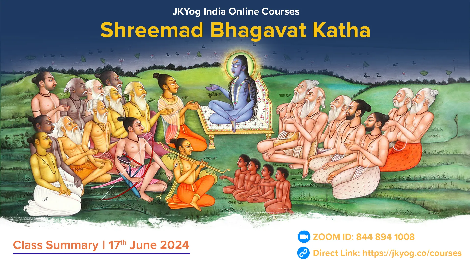3- Naradji performs the Gyan Yagya of Bhagavat Katha to strengthen Bhakti, Gyan, and Vairagya