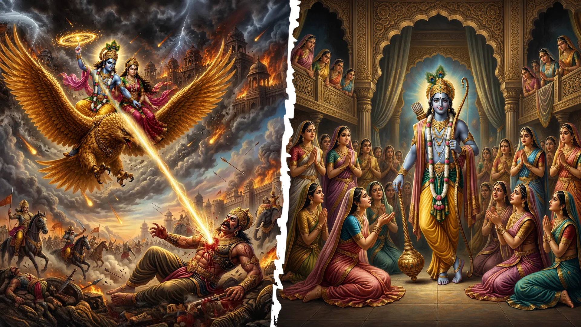 113- श्रीकृष्ण की विवाह लीलाएँ, भौमासुर और मुर दैत्य का वध तथा 16,100 राजकुमारियों का उद्धार