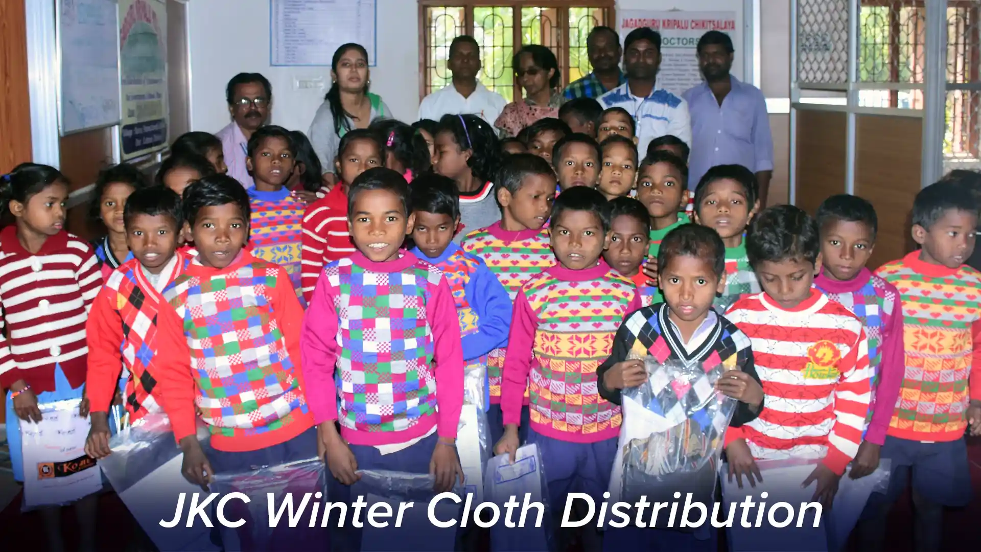 JKYog India's winter cloth Initiative for village Children